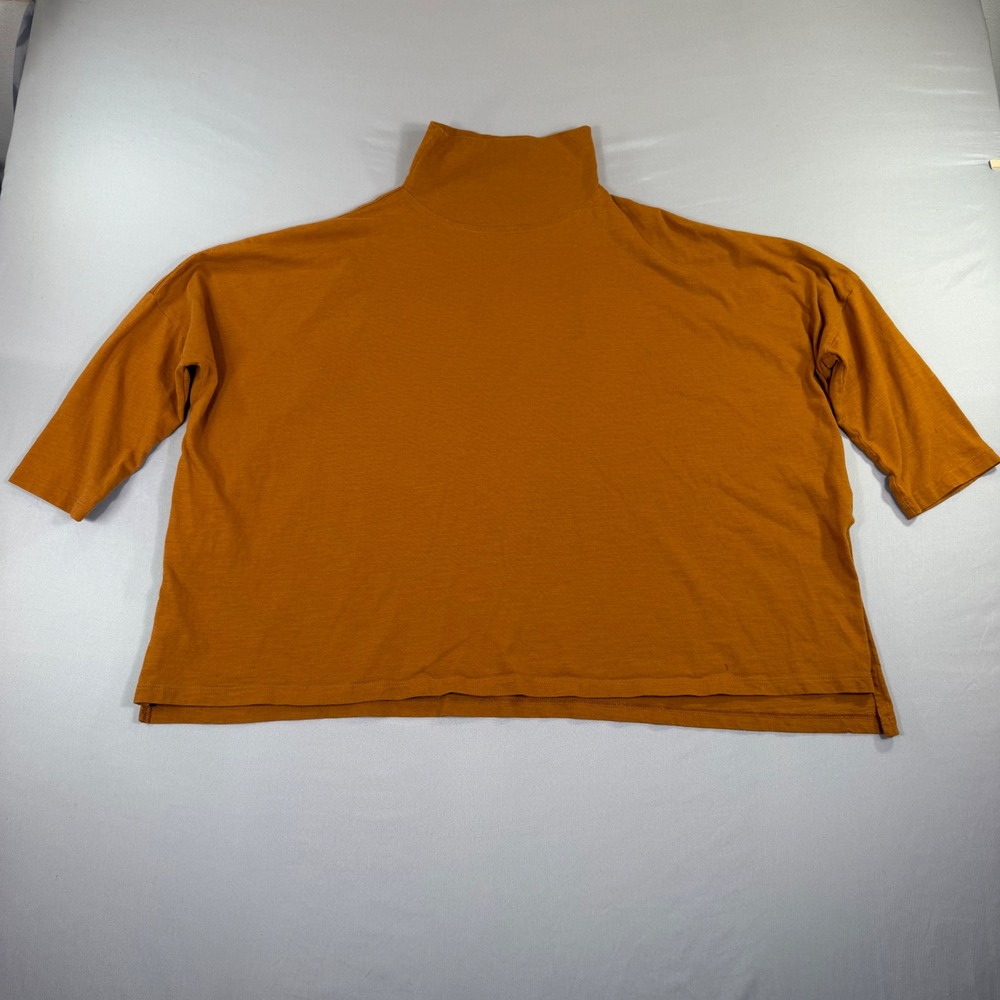 Mersea Burnt Orange Top Womens OS Oversized Slub Lagenlook Artsy Earthy